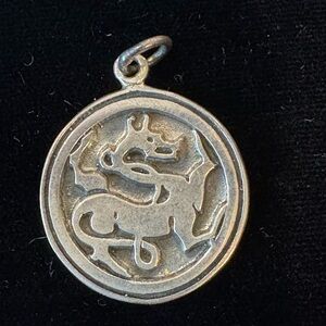 Unisex Sterling Silver Dragon Pendant Marked 925